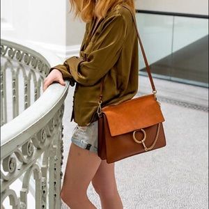 Authentic Chloe Faya Medium Tabacoo color